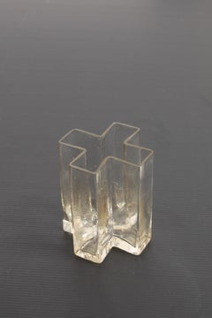 Set di cinque vasi a croce originali in vetro di Bodil Kjær, anni '60