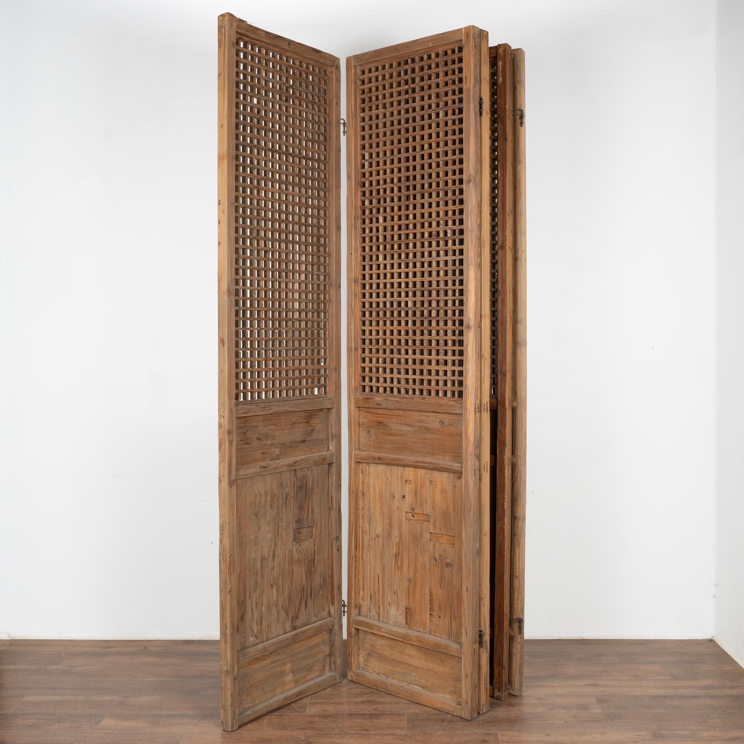 19th Century Set of Five Panel Folding Screen Room Divider, China circa 1860-80