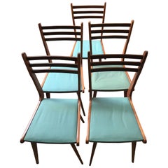 Ensemble de cinq sièges vintage Paolo Buffa, vers 1960