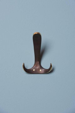 Set of Five Patinated #4982 Wall Hooks by Carl Auböck