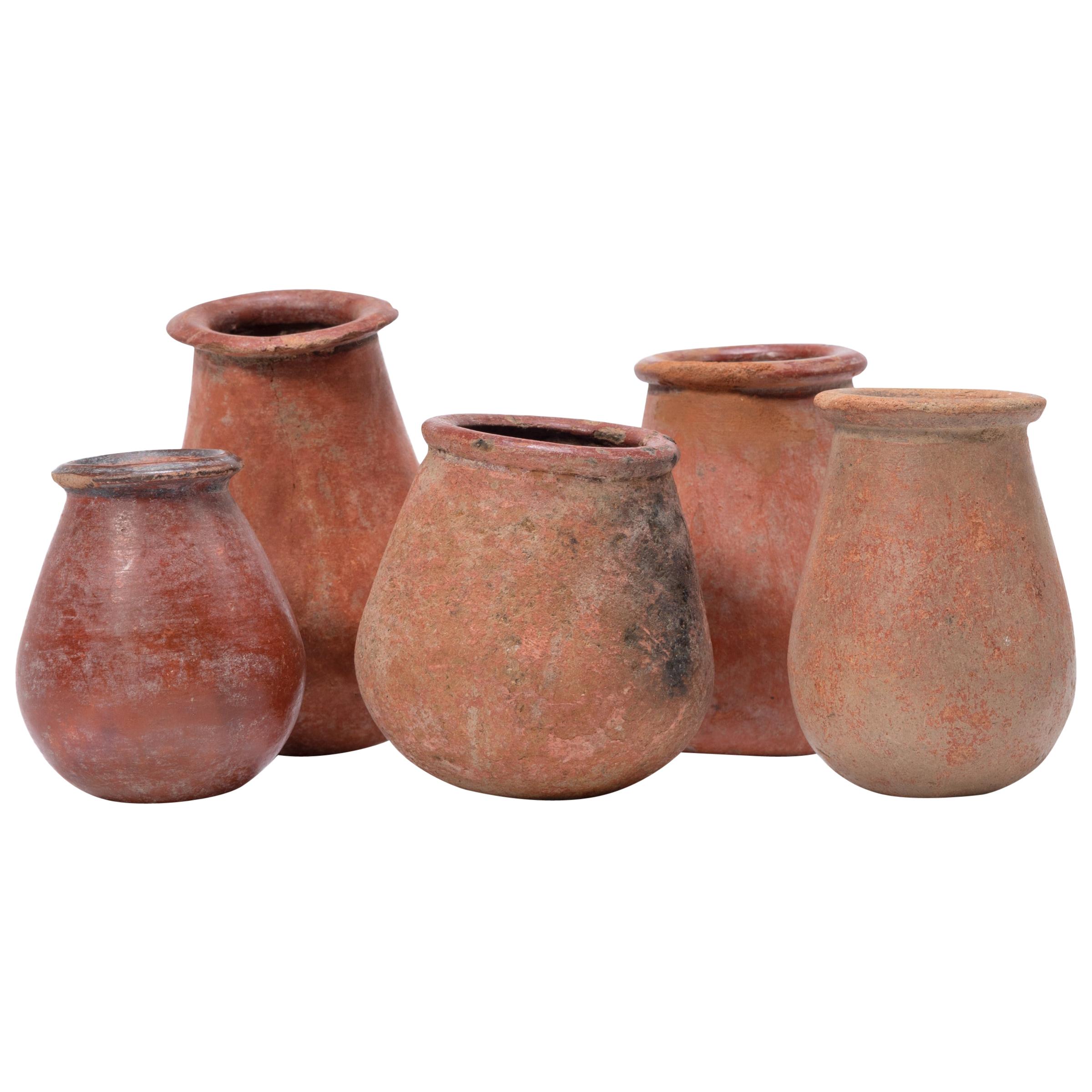 Set of Five Petite African Redware Vessels