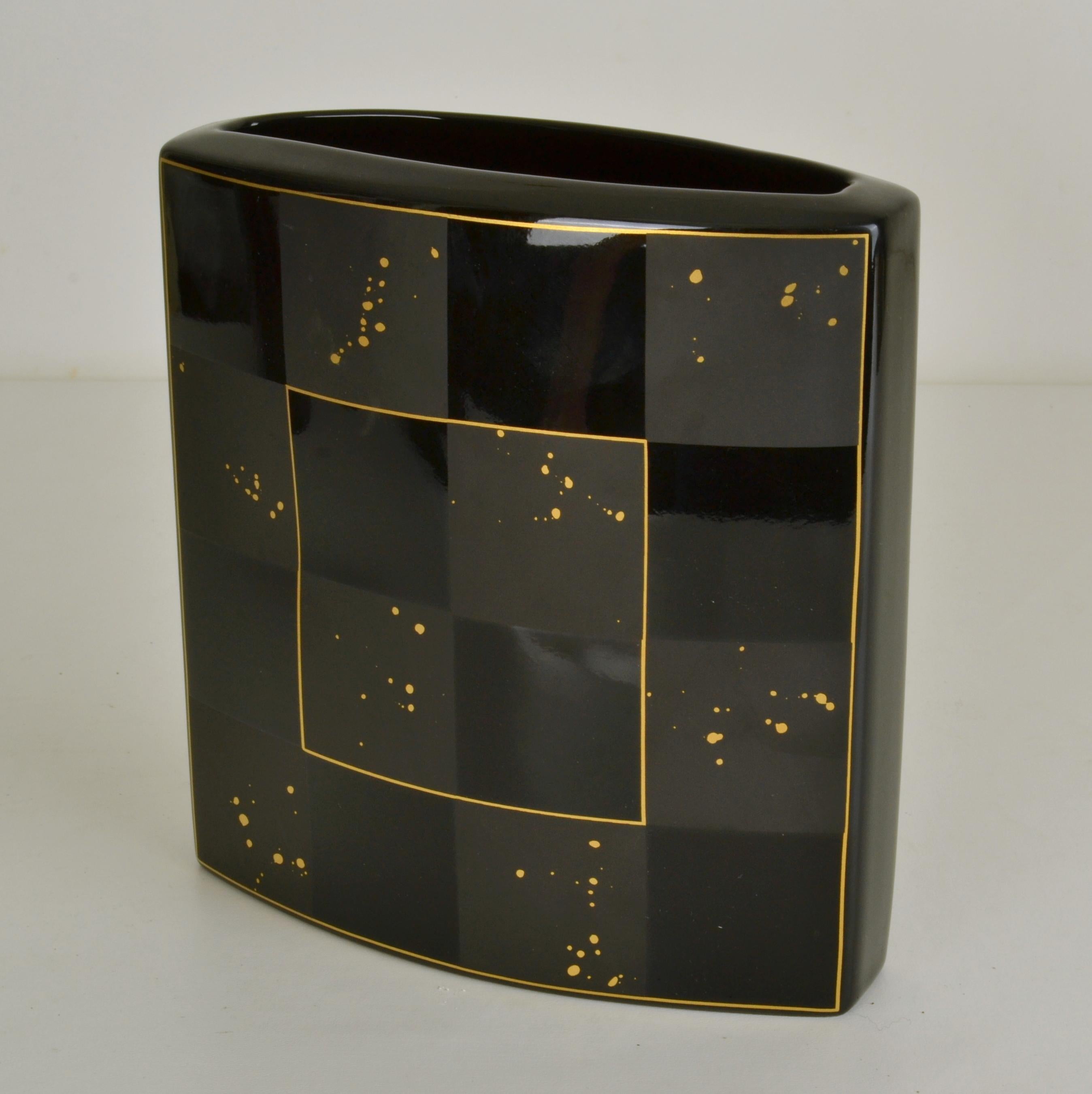 Dipinto a mano Set di cinque vasi Rosenthal Nero Studio-Line di Dresler e Treyden in vendita