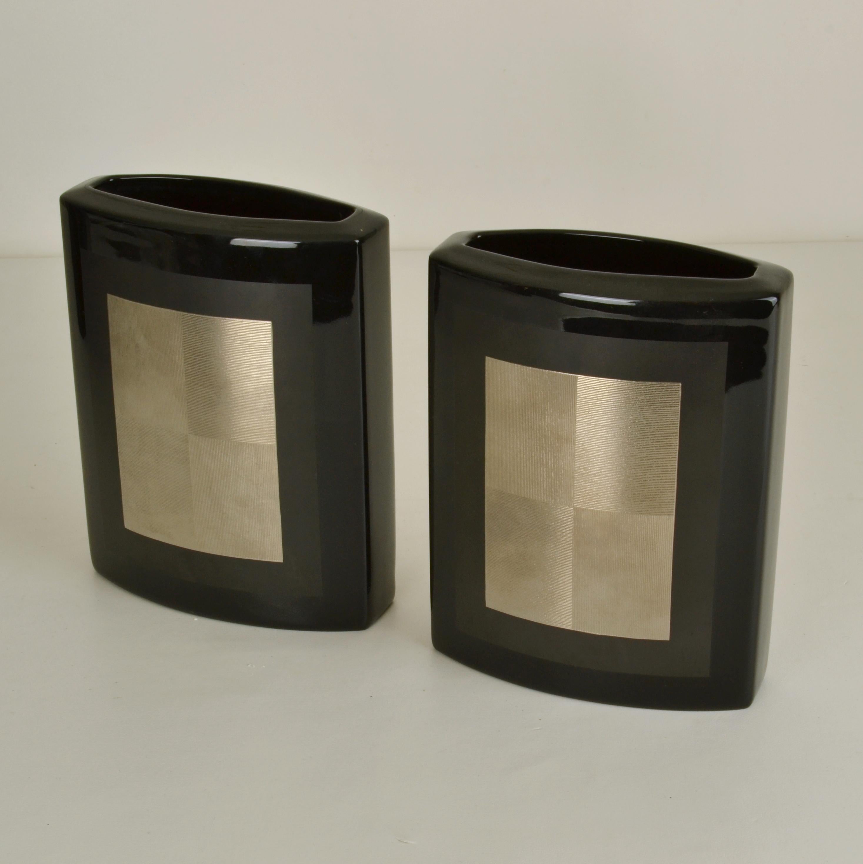 Set of Five Rosenthal Vases Black Studio-Line by Dresler and Treyden In Excellent Condition For Sale In London, GB