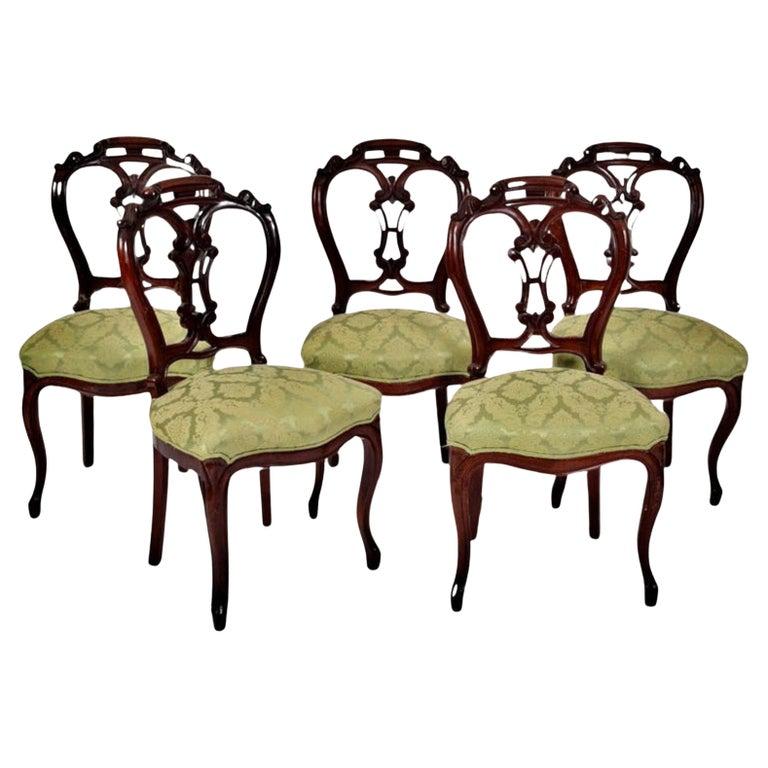 Set of Five Portuguese Chairs Romantic 19th Century 1