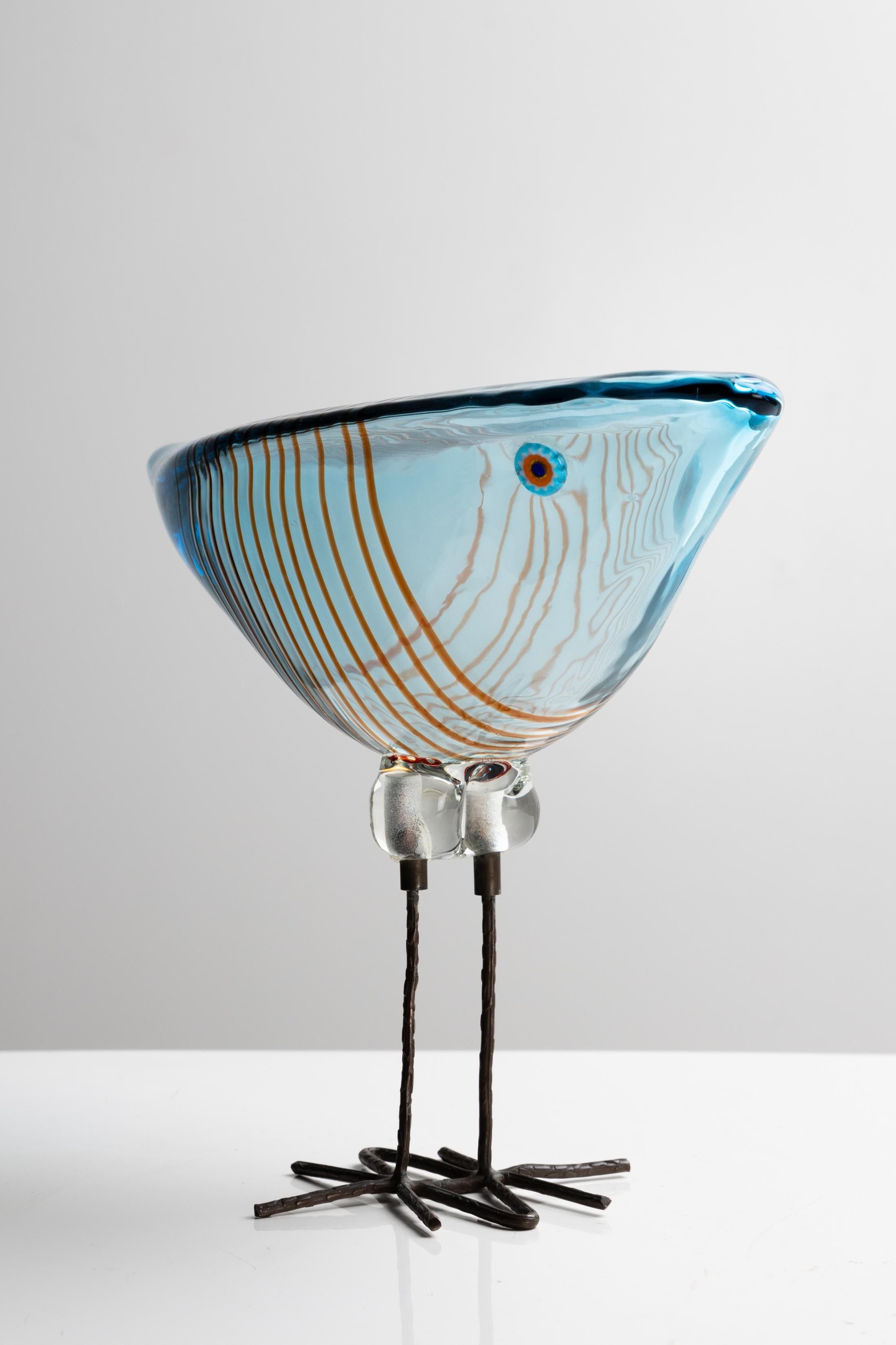 Italian Set of five Pulcini glass birds by Alessandro Pianon