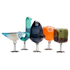 Set of five Pulcini glass birds by Alessandro Pianon