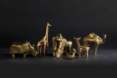 Ensemble de cinq statuettes d'animaux en bronze Pulpo par KAI LINKE