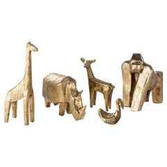 Ensemble de cinq statuettes d'animaux en bronze Pulpo par KAI LINKE