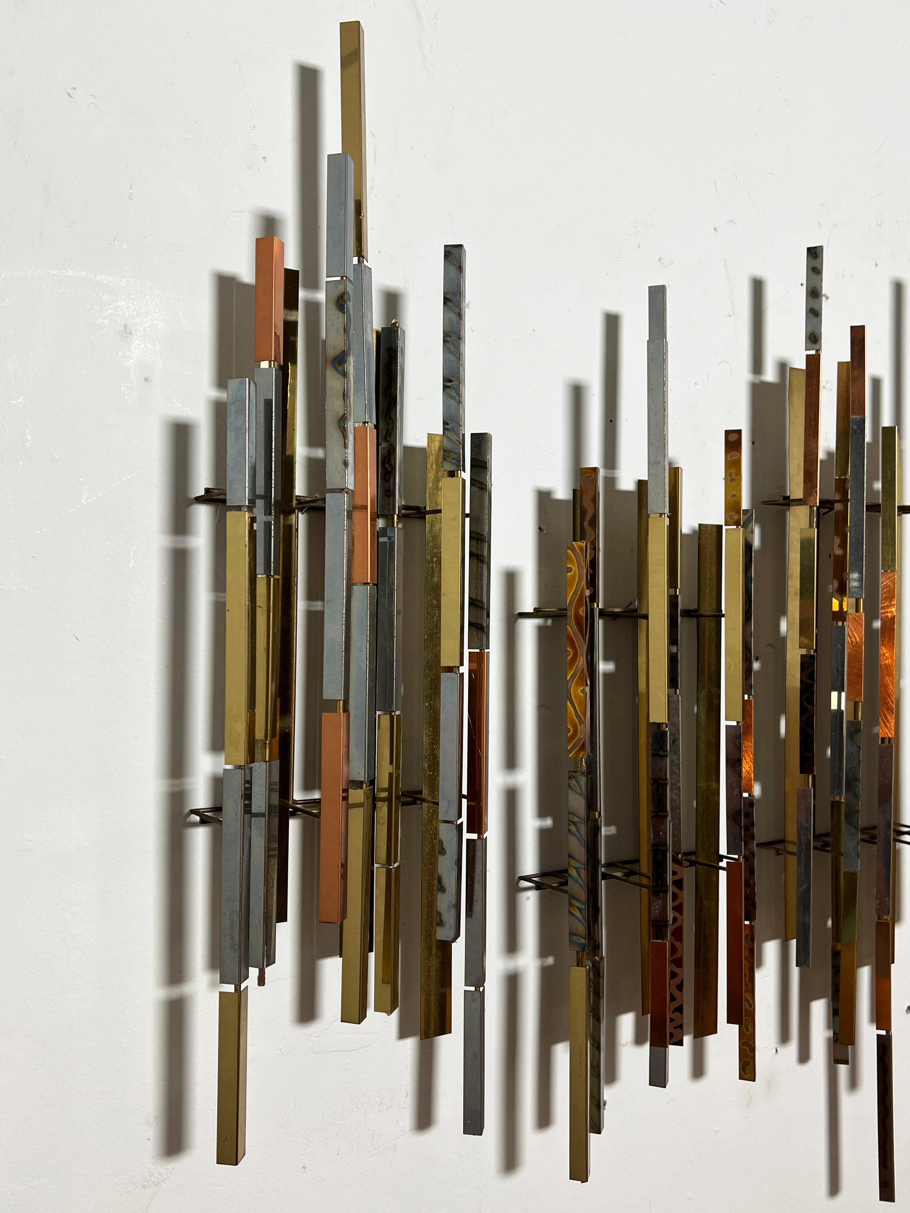 Metal Set of Five Ray Berger Brutalist Wall Sculptures D. 1979-1981 For Sale