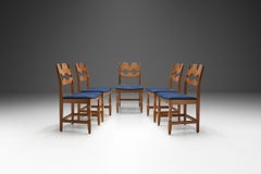 Set of Five Razorblade DIning Chairs by Henning Kjærnulf Denmark 1960s