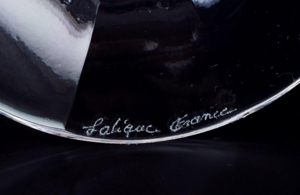 Français Ensemble de cinq verres René Lalique Chenonceaux. Milieu du 20e siècle. en vente