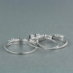 set of five rings 18k gold with sapphire, ruby, emerald and diamonds 0.50ct