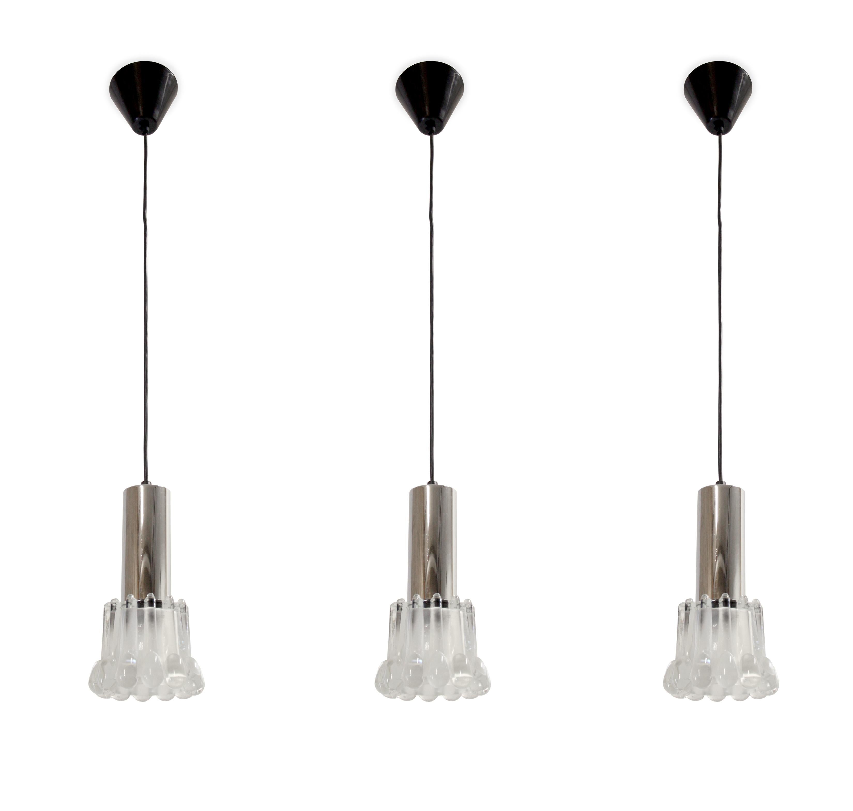 European Set of Five Scandinavian Midcentury Pendant Lights, 1970s