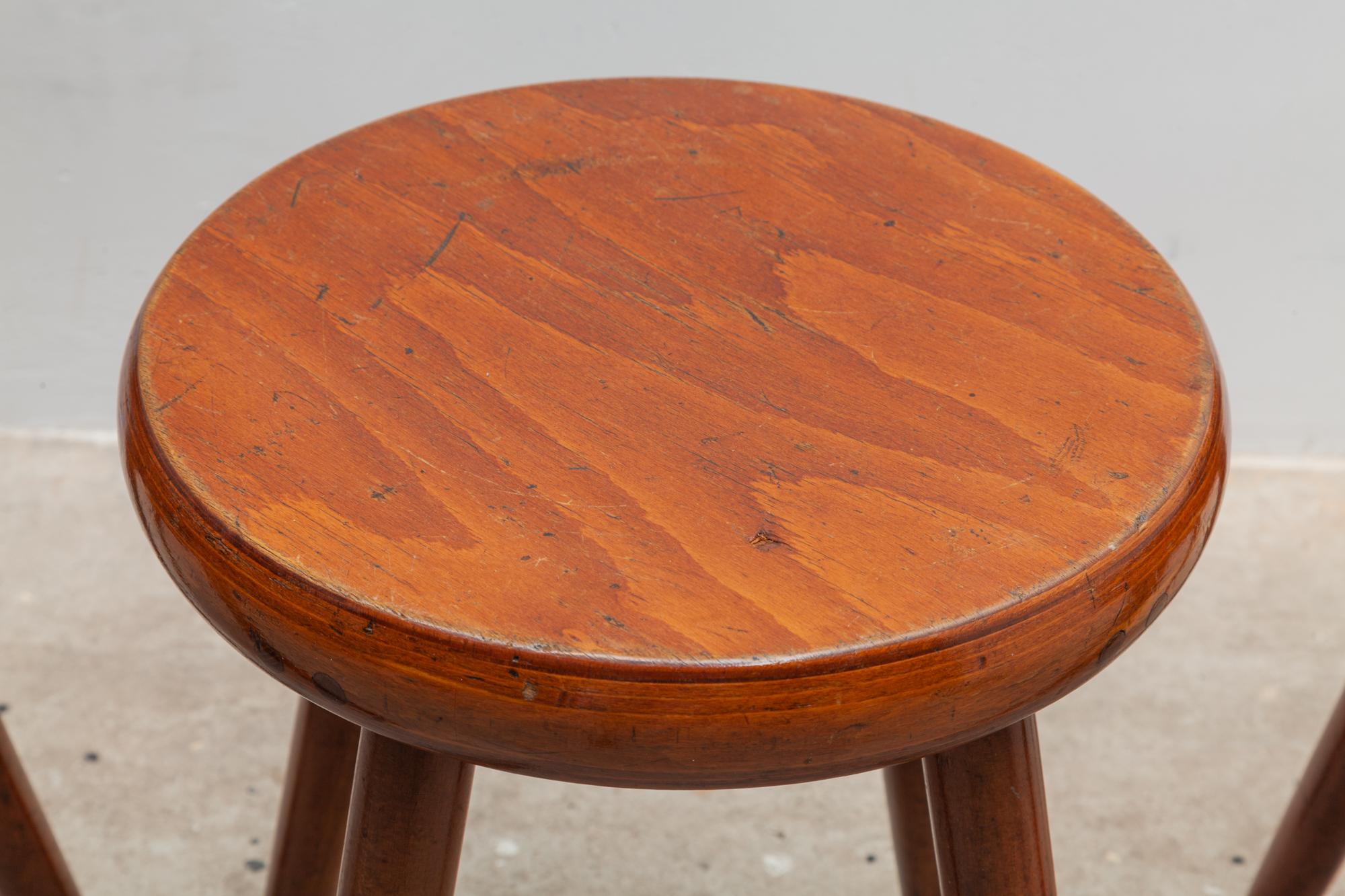 Hand-Crafted Set of Five Scandinavian Stools, 1950s For Sale