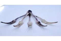 Set of five silver pickle forks with revealed handles