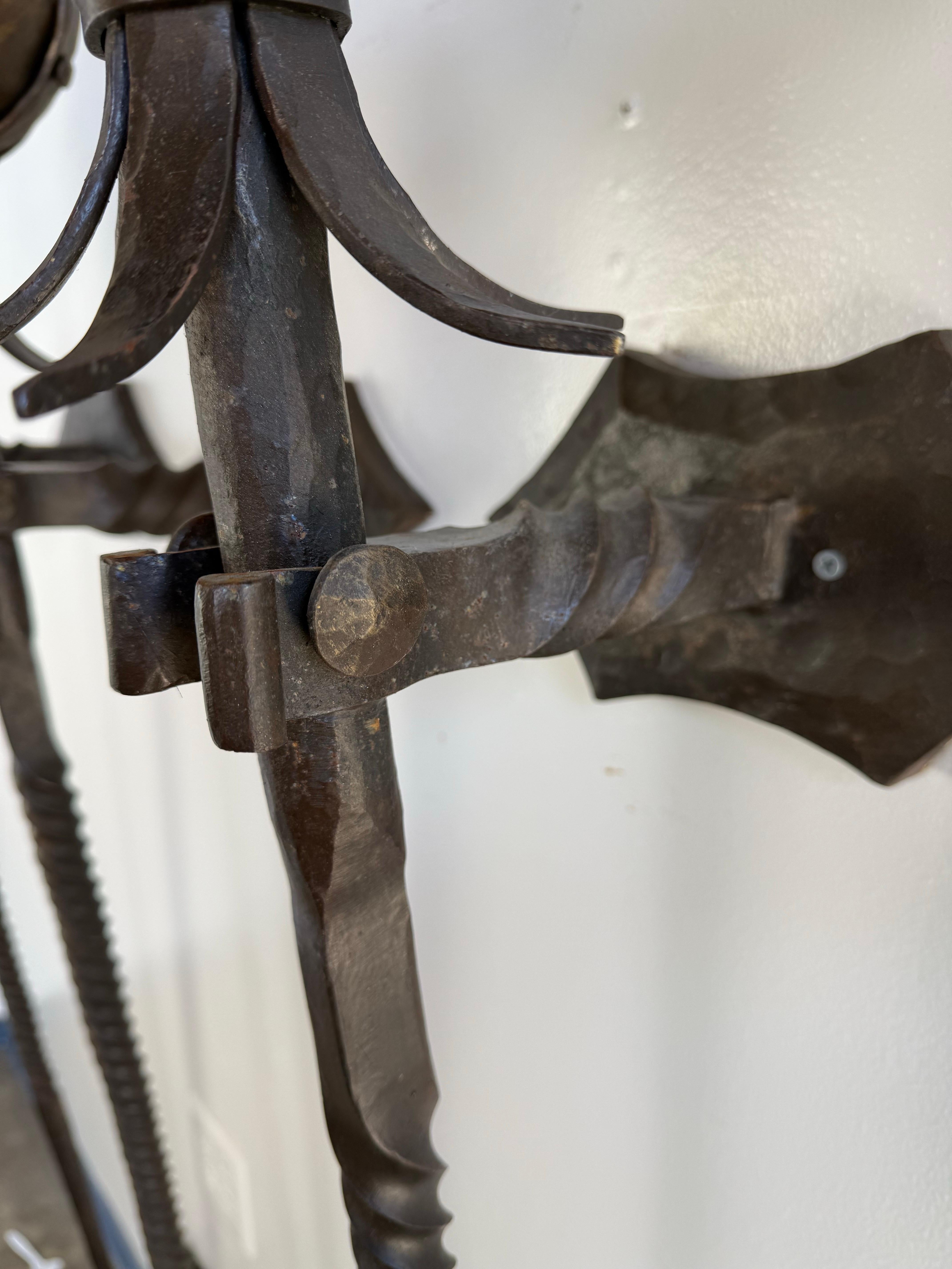 Set of Five Spanish Wrought Iron Sconces 5
