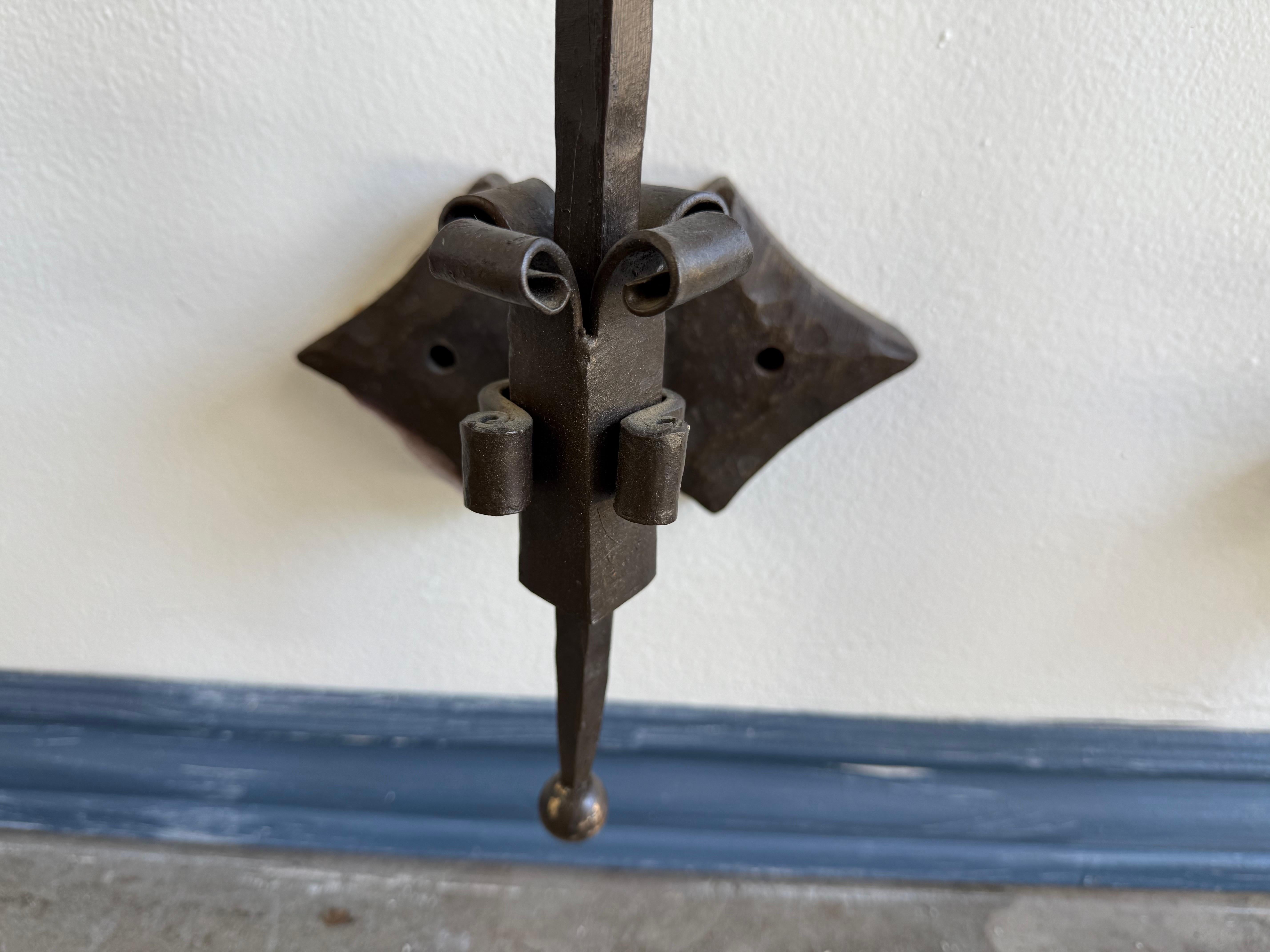 Set of Five Spanish Wrought Iron Sconces 6