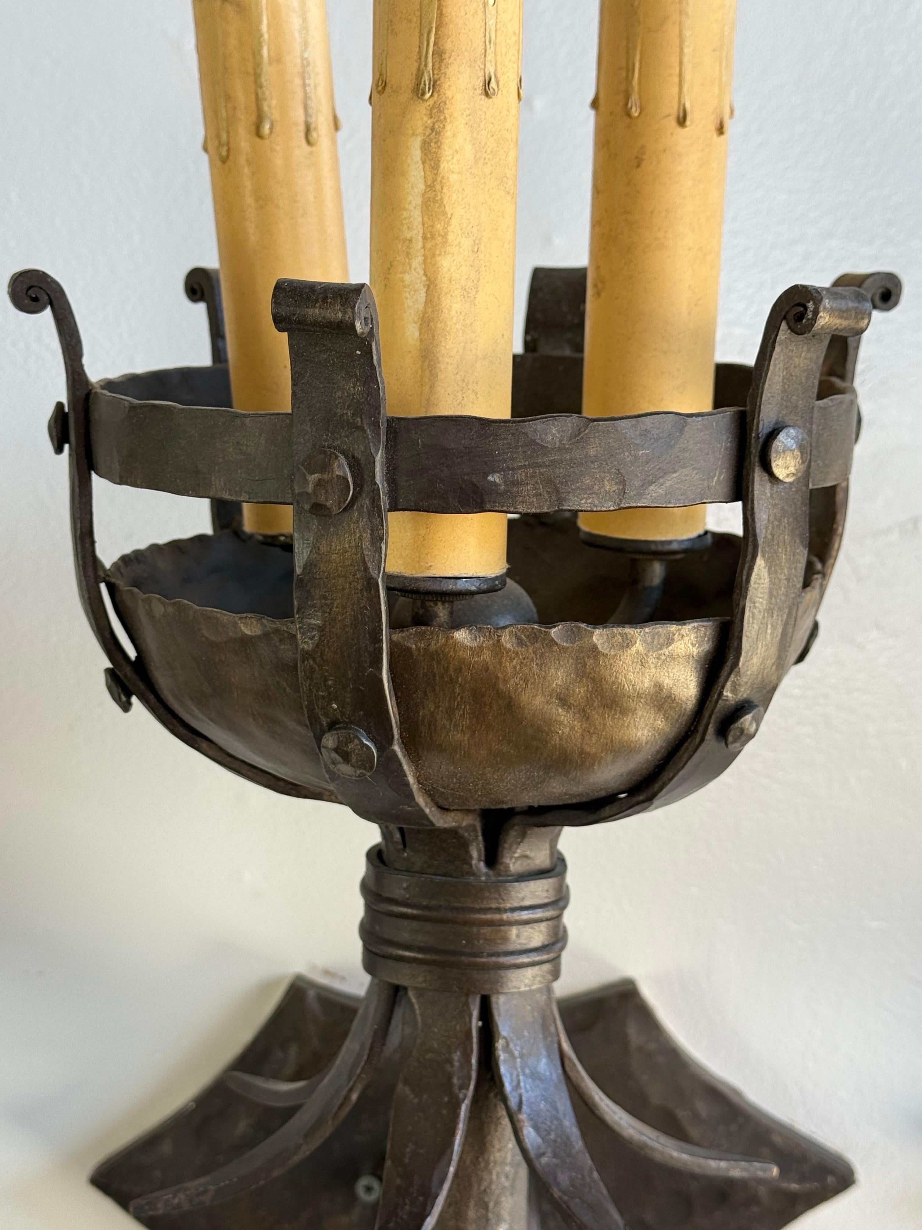 Set of Five Spanish Wrought Iron Sconces 4
