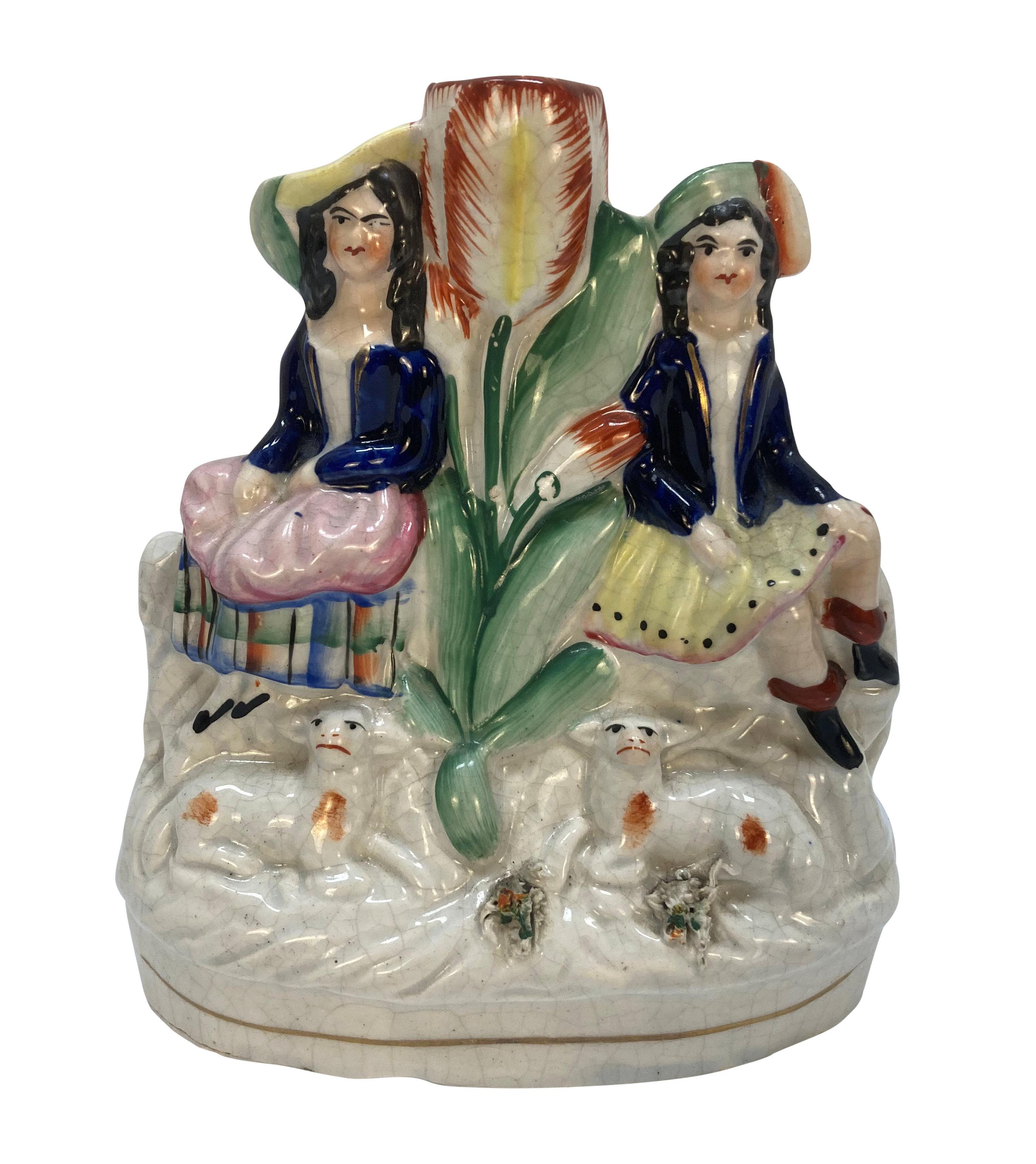 Set Of Five Staffordshire Flatback Figures In Good Condition For Sale In Kent, Dover