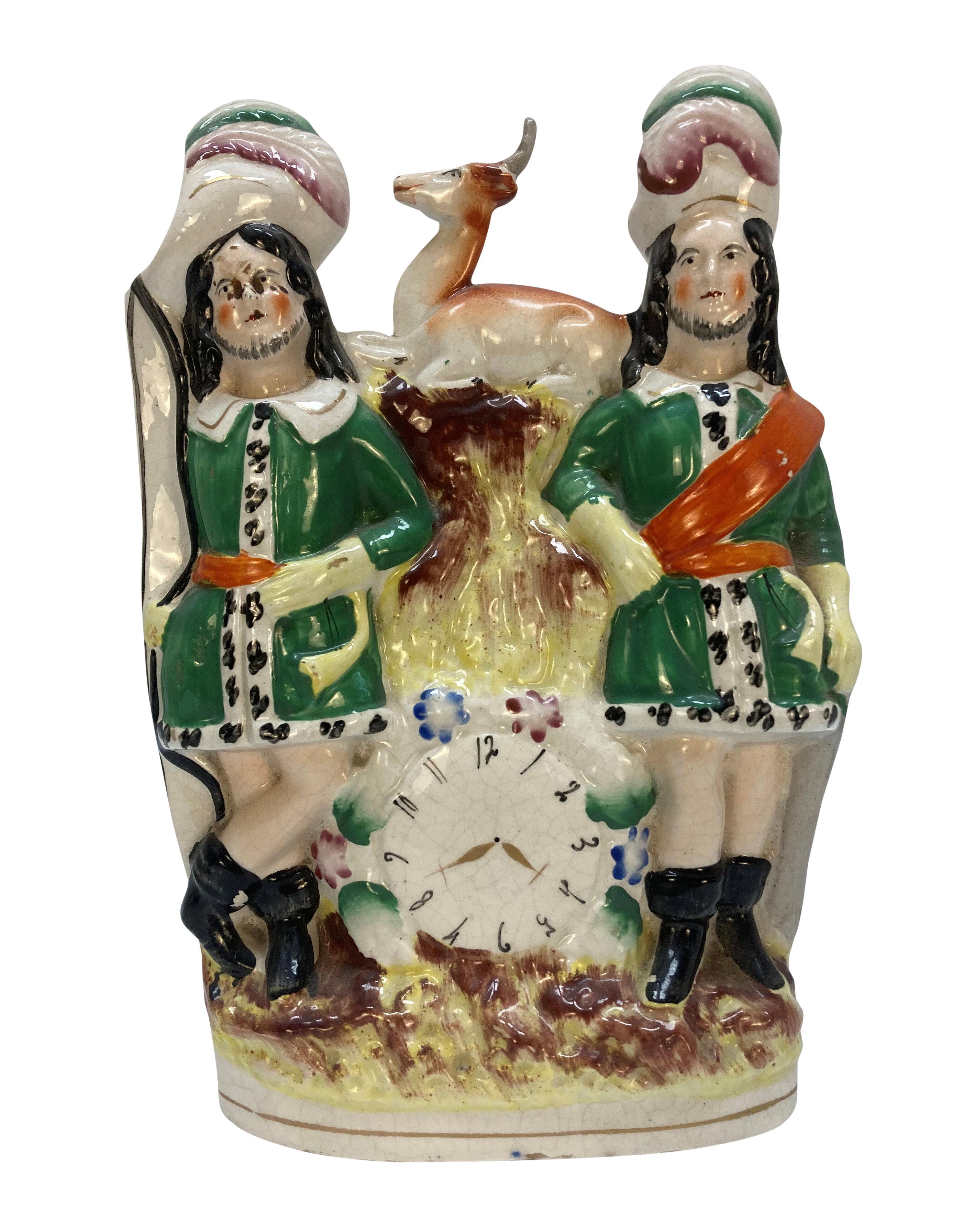 Late 19th Century Set Of Five Staffordshire Flatback Figures For Sale
