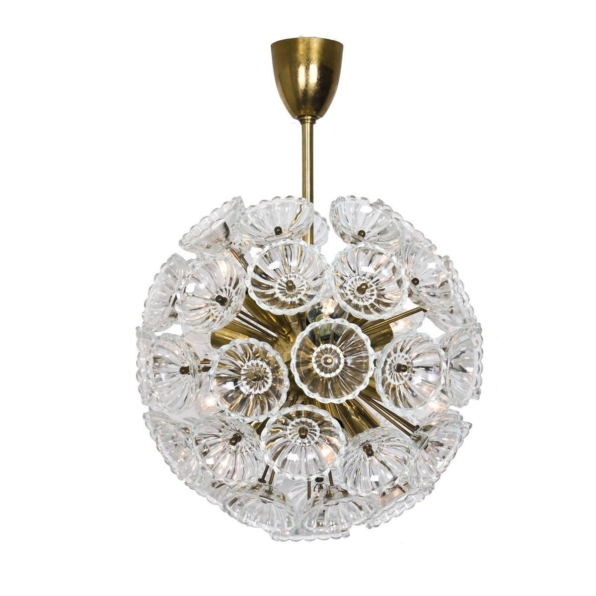 Set of Five Starburst Flower Sputniks, Two Wall Lights and Three Chandeliers For Sale 2