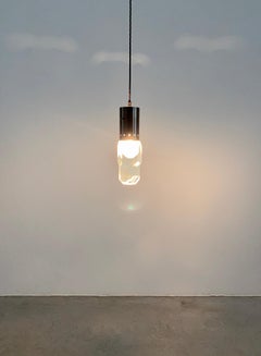 Stilnovo Lucite Bronze Pendant Lamps (2), Italy Mid-century