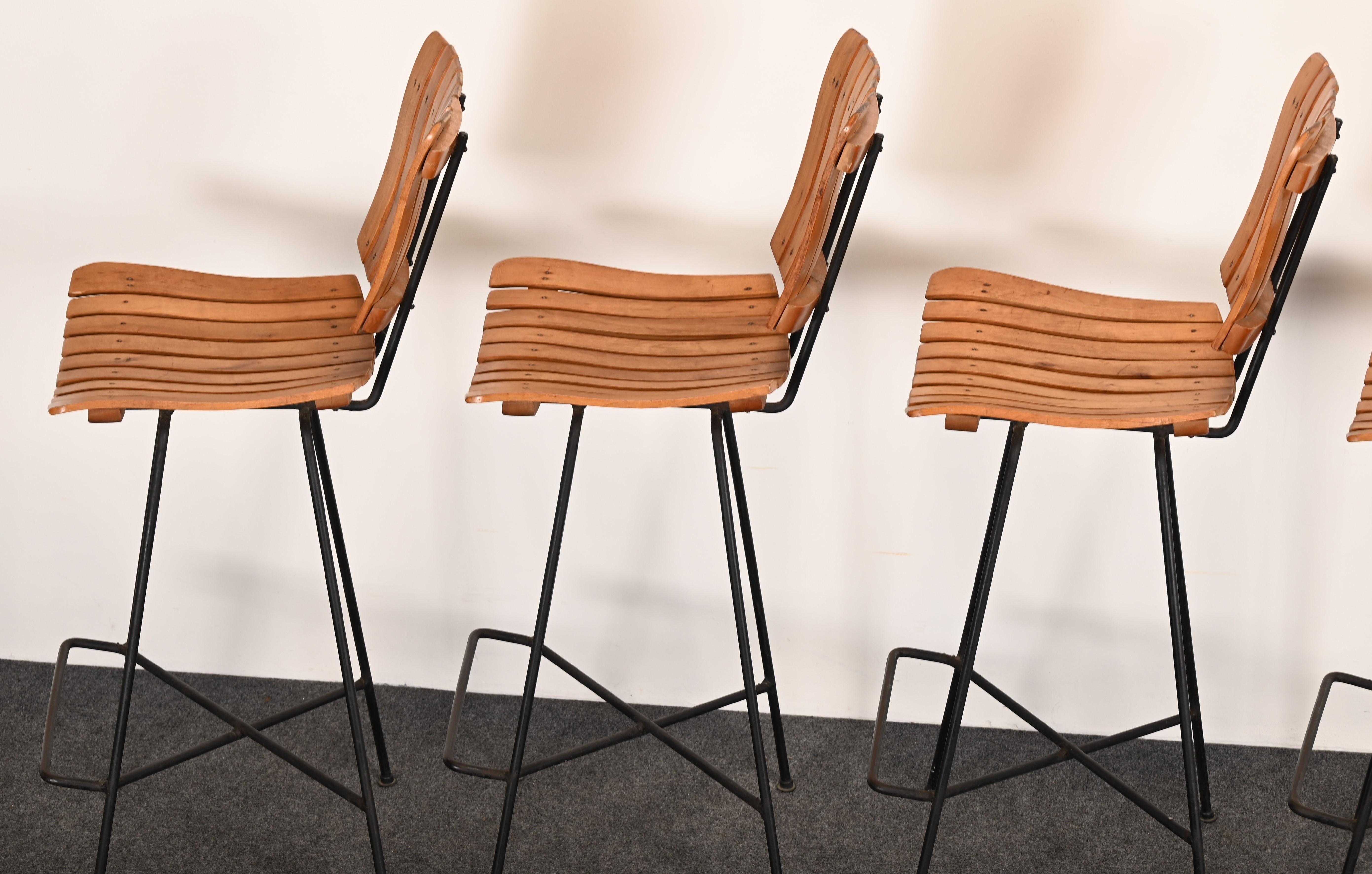 Set of Five Stools by Arthur Umanoff, 1950s 10