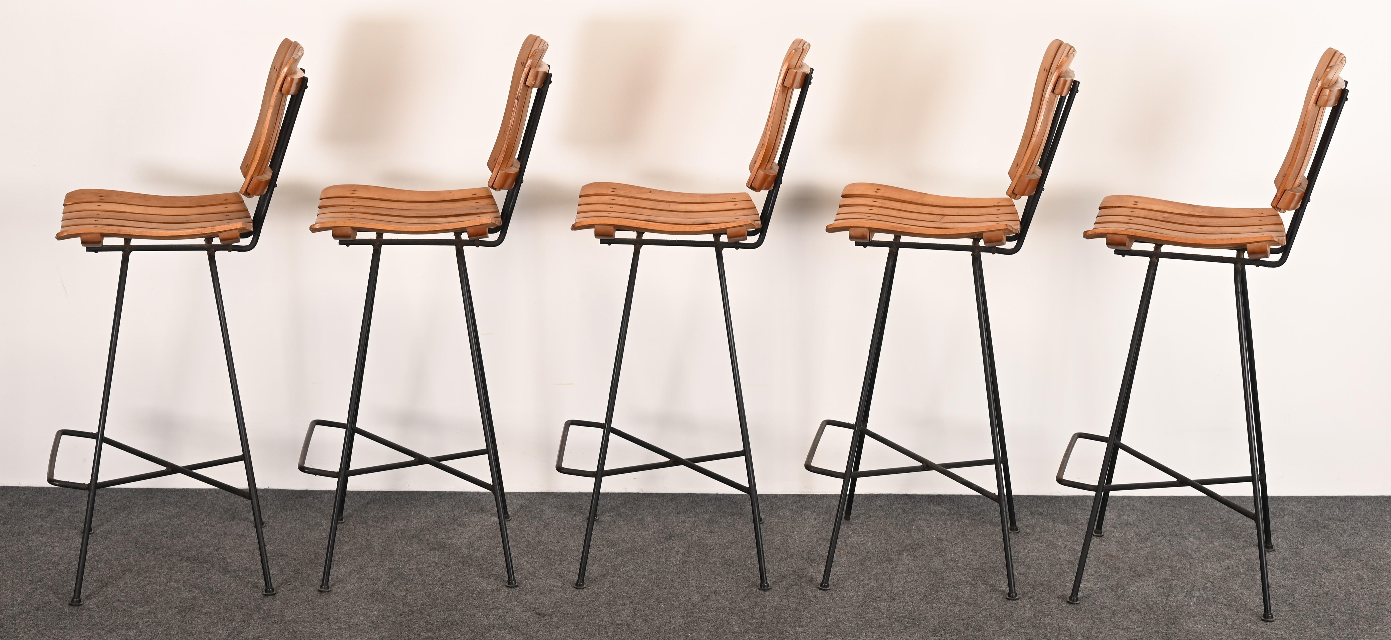 American Set of Five Stools by Arthur Umanoff, 1950s