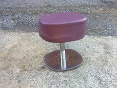 Five Stools in Chromed Metal and Leatherette, circa 1970