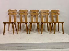 Set Of Five Swedish Dining Chairs In Pine
