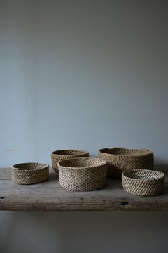 Juego de cinco cestas de raíces suecas del siglo XIX-XX