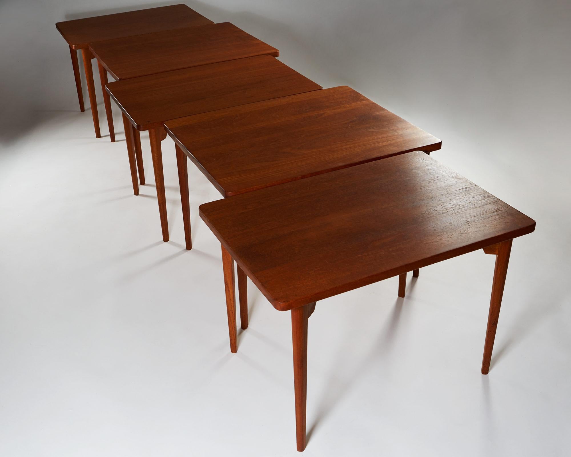Set of Five Tables Designed by Palle Suenson for J. C. A. Jensen, Denmark, 1930 In Good Condition For Sale In Stockholm, SE
