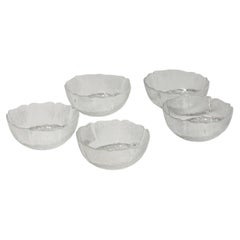 Set of Five Textured Glass Bowls, Eastern Europe, 1970s