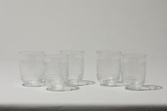 Satz von fünf strukturierten Vintage-Glasbechern, Osteuropa, 1970er Jahre