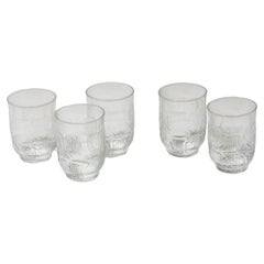 Satz von fünf strukturierten Vintage-Glasbechern, Osteuropa, 1970er Jahre