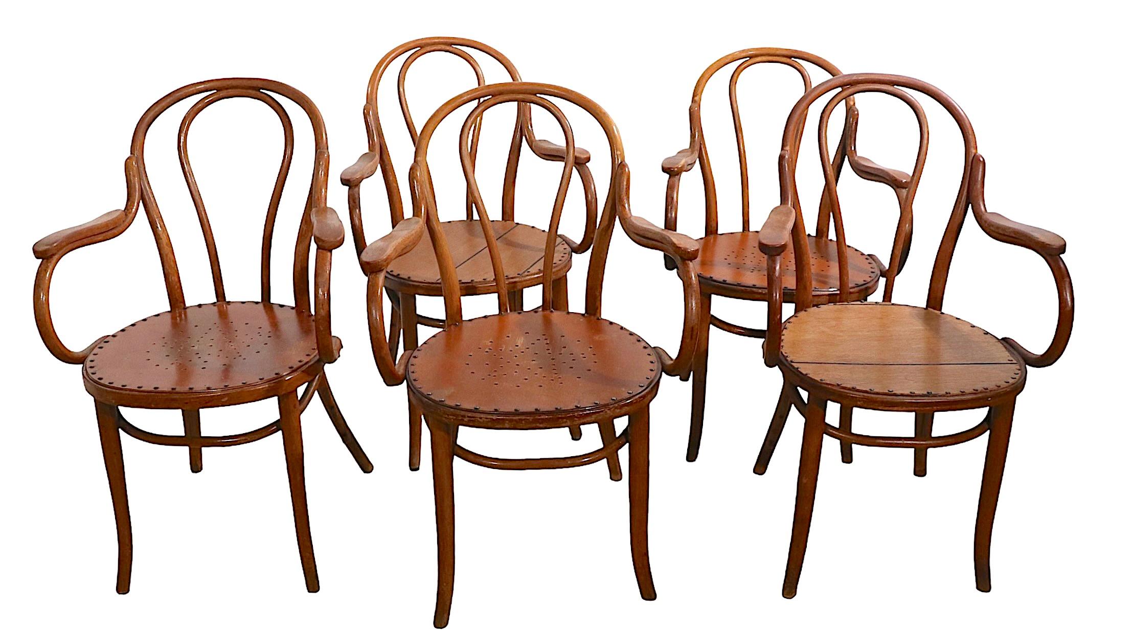 Vienna Secession Set of Five Thonet Chairs