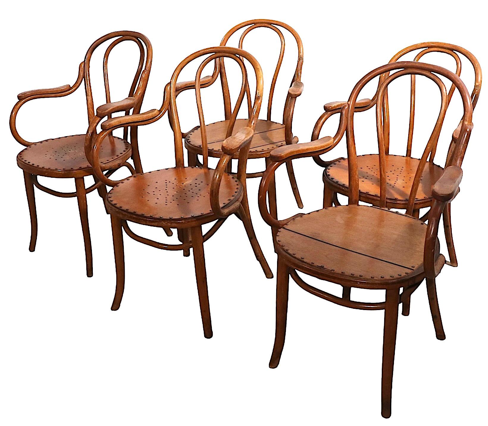 Austrian Set of Five Thonet Chairs