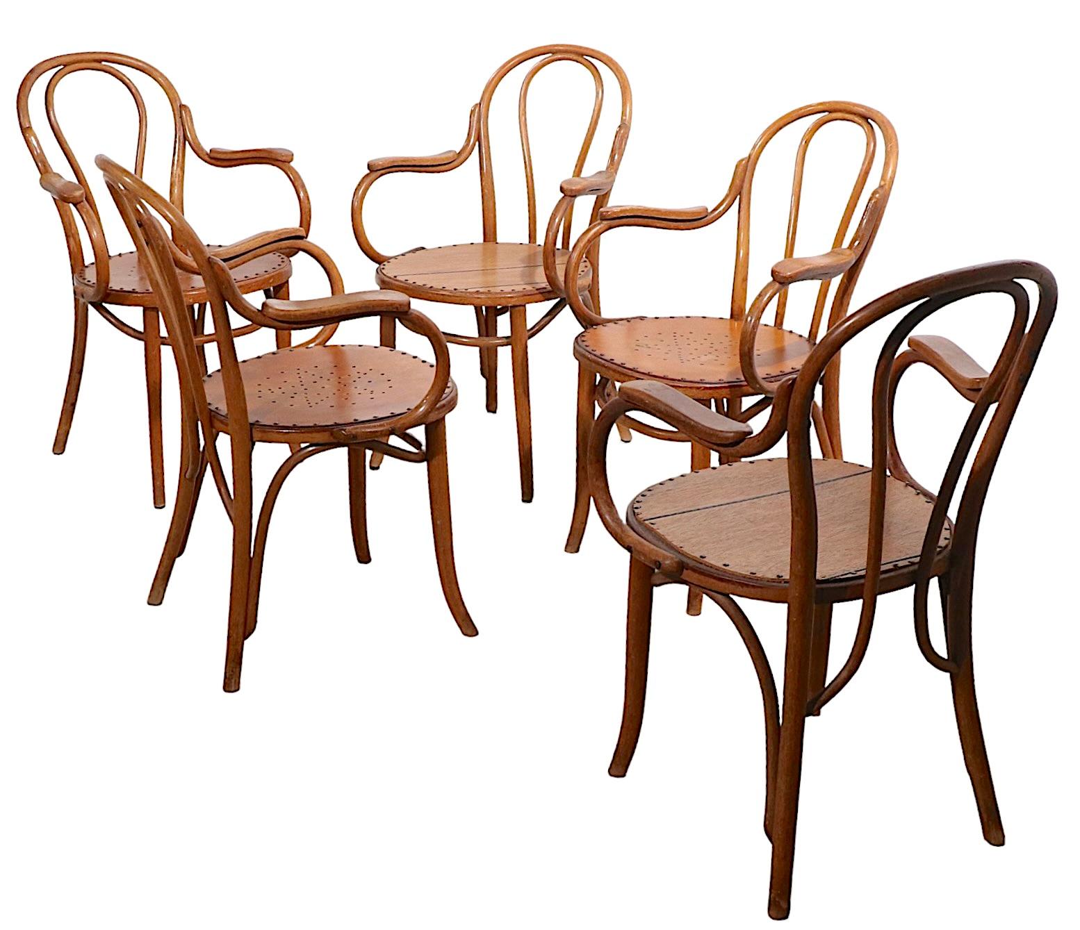 20th Century Set of Five Thonet Chairs