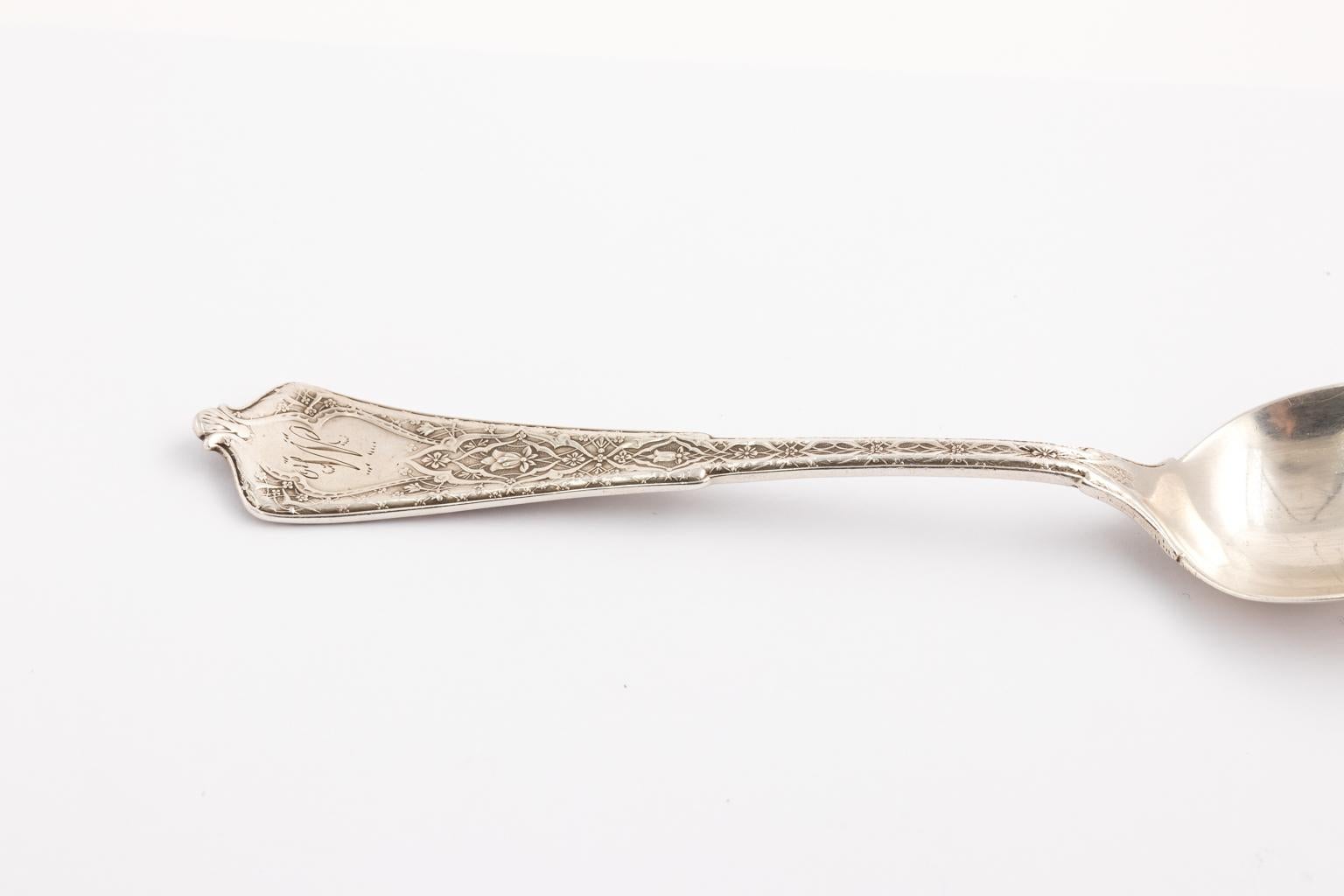 Set of Five Tiffany & Co. Persian Sterling Silver Soup Spoon, circa 1872 1