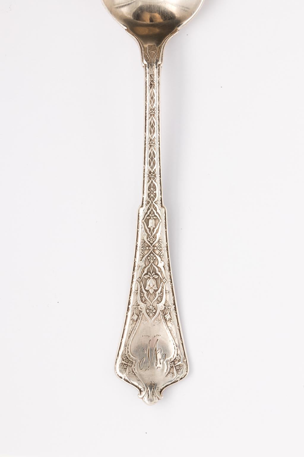Set of Five Tiffany & Co. Persian Sterling Silver Soup Spoon, circa 1872 2