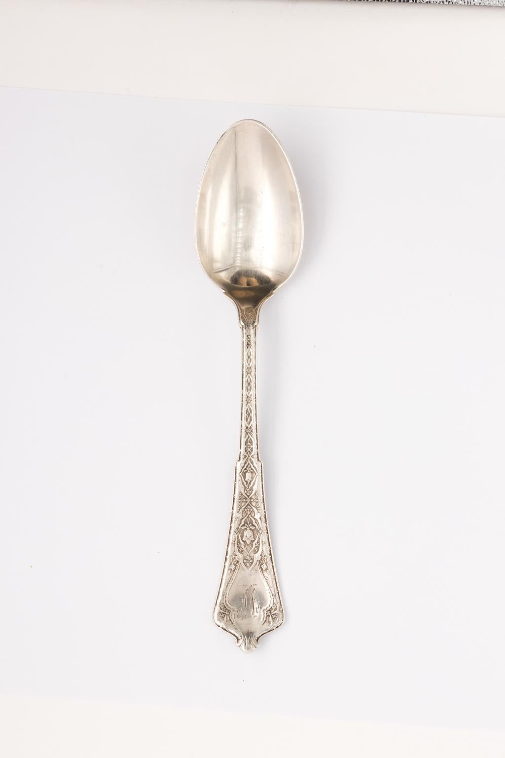 Set of Five Tiffany & Co. Persian Sterling Silver Soup Spoon, circa 1872 3
