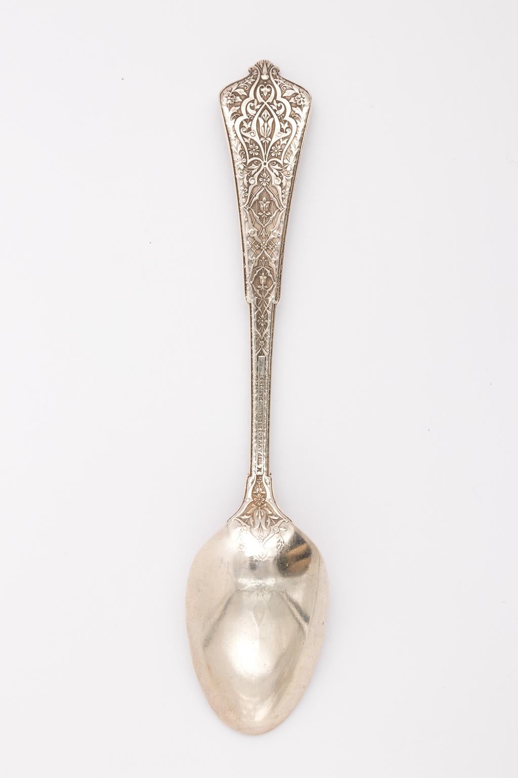 Set of Five Tiffany & Co. Persian Sterling Silver Soup Spoon, circa 1872 4