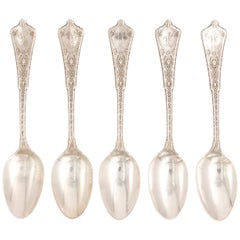 Set of Five Tiffany & Co. Persian Sterling Silver Soup Spoon, circa 1872