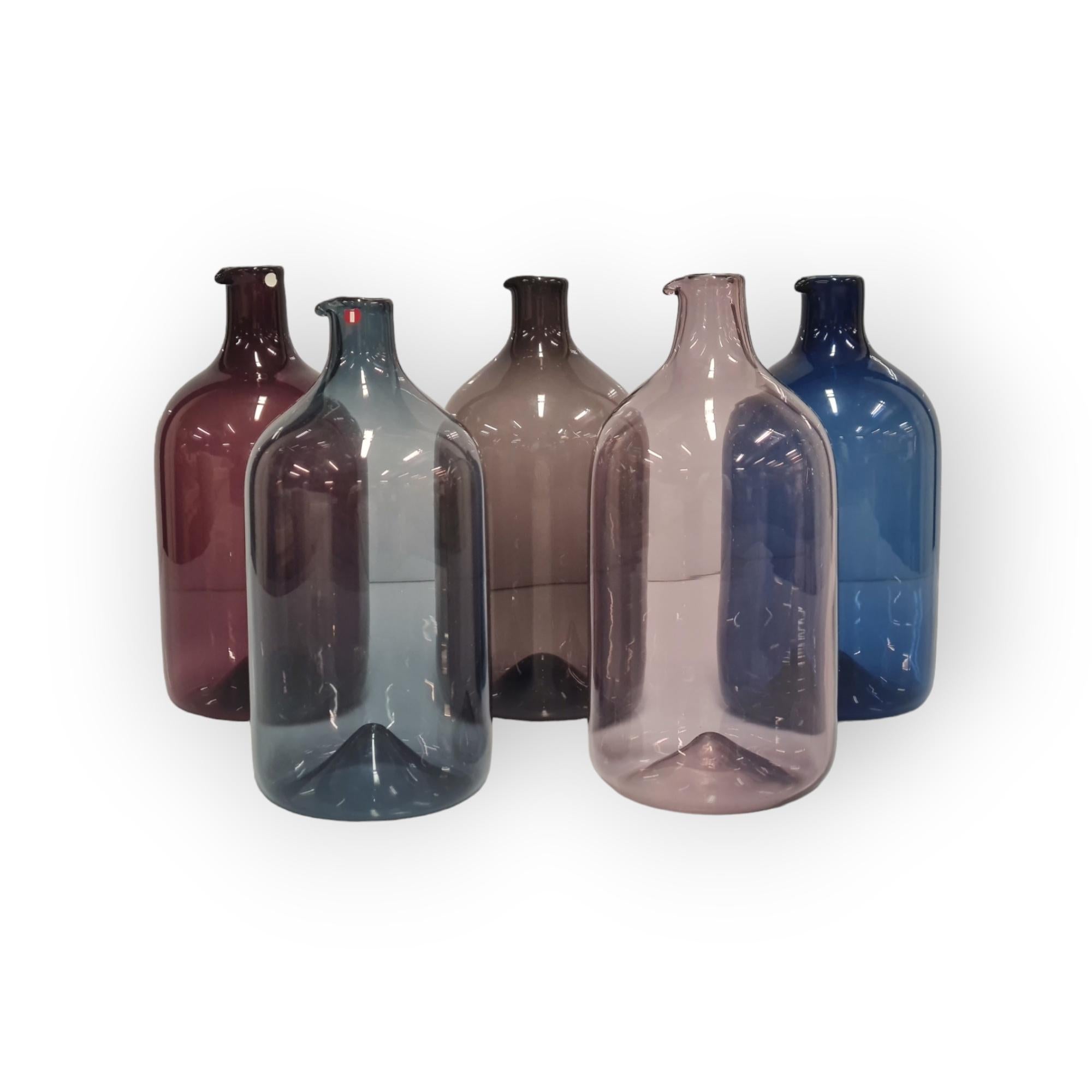 Finnish Set of Five Timo Sarpaneva Bird Bottles for Iittala 1950s For Sale