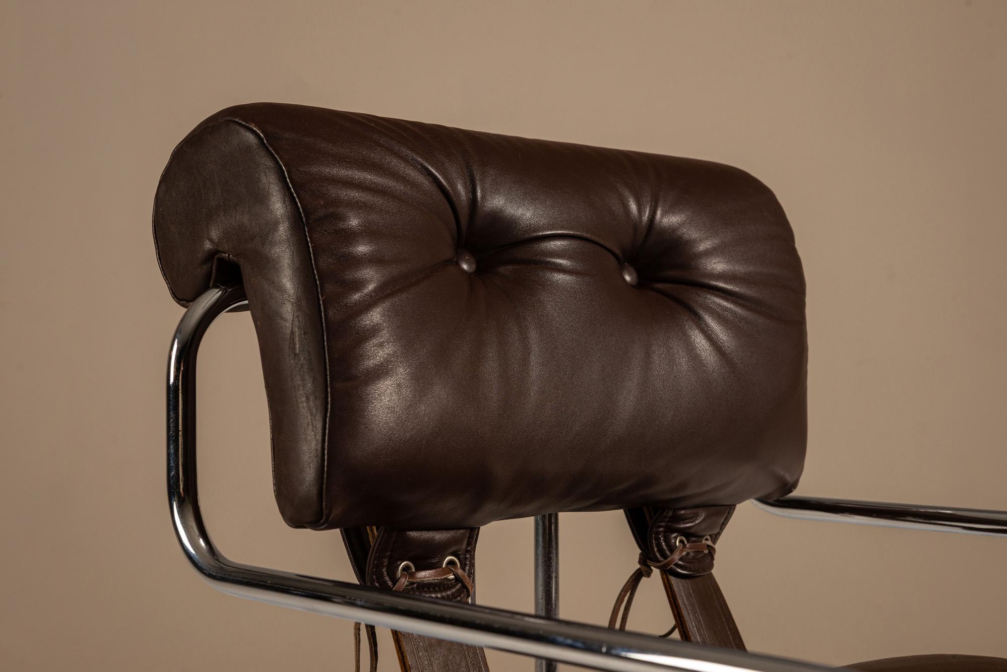Ensemble de cinq chaises 'Tucroma' par Guido Faleschini pour i4 Mariani, Italie, années 1970 en vente 4