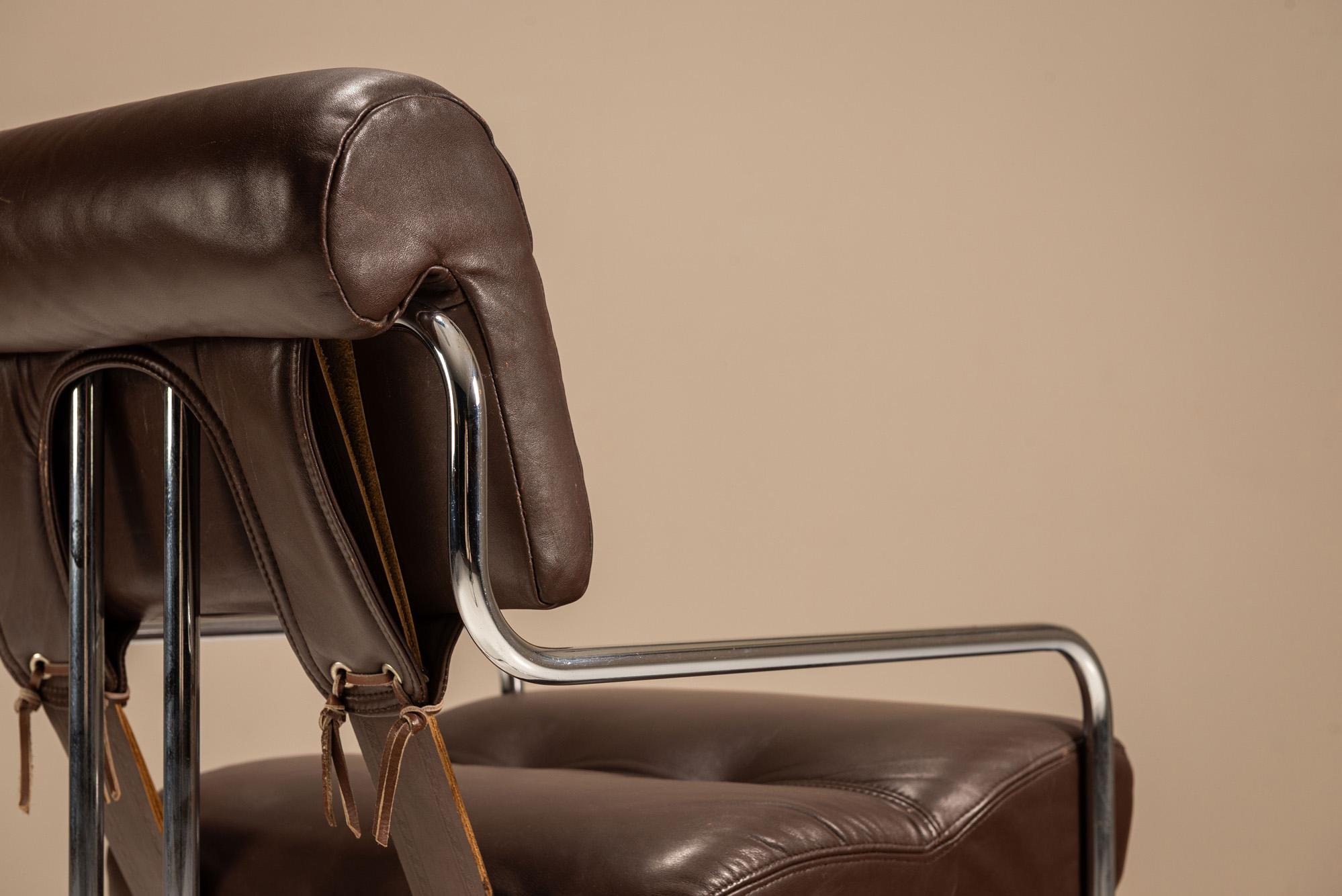 Ensemble de cinq chaises 'Tucroma' par Guido Faleschini pour i4 Mariani, Italie, années 1970 en vente 7