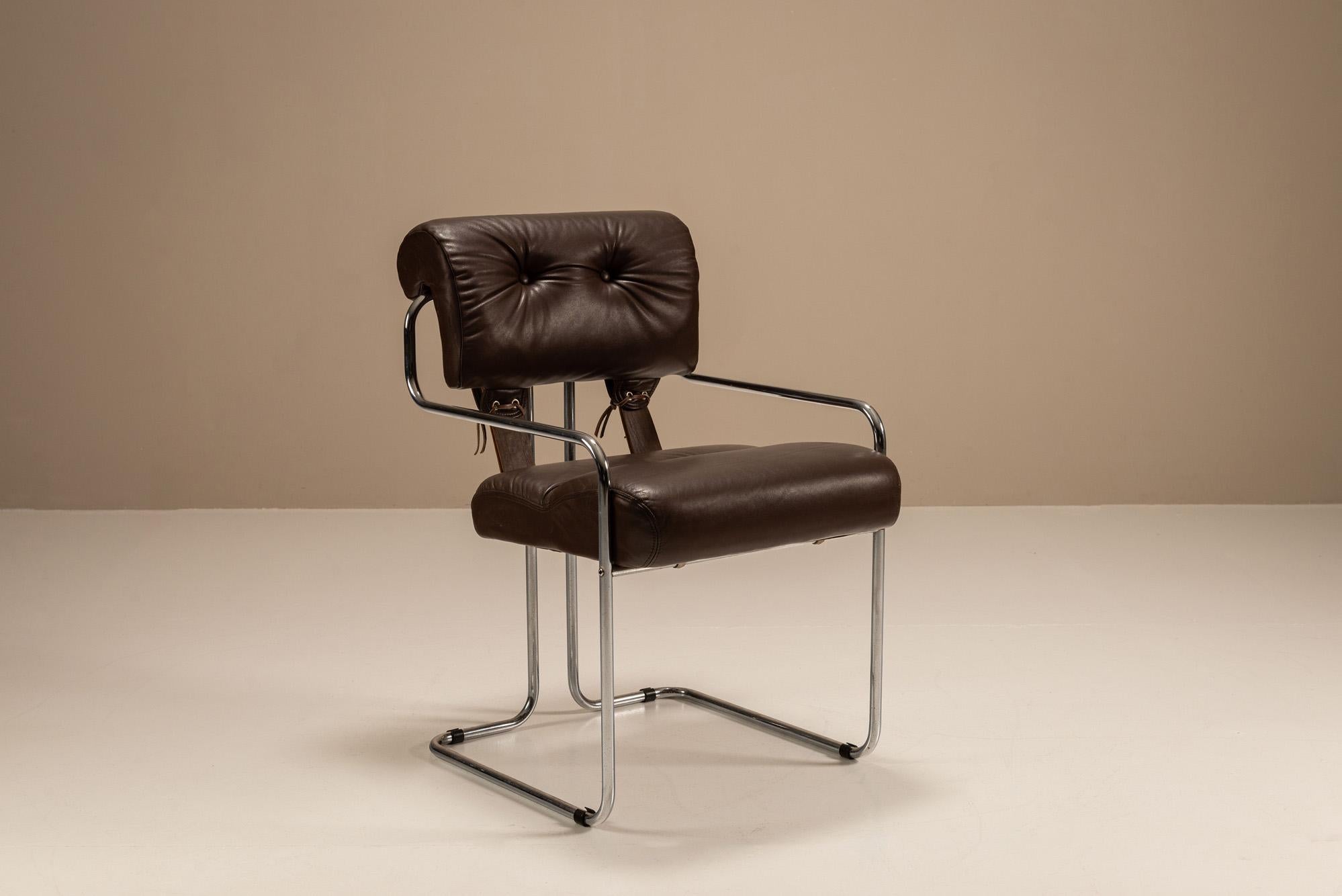 Fin du 20e siècle Ensemble de cinq chaises 'Tucroma' par Guido Faleschini pour i4 Mariani, Italie, années 1970 en vente