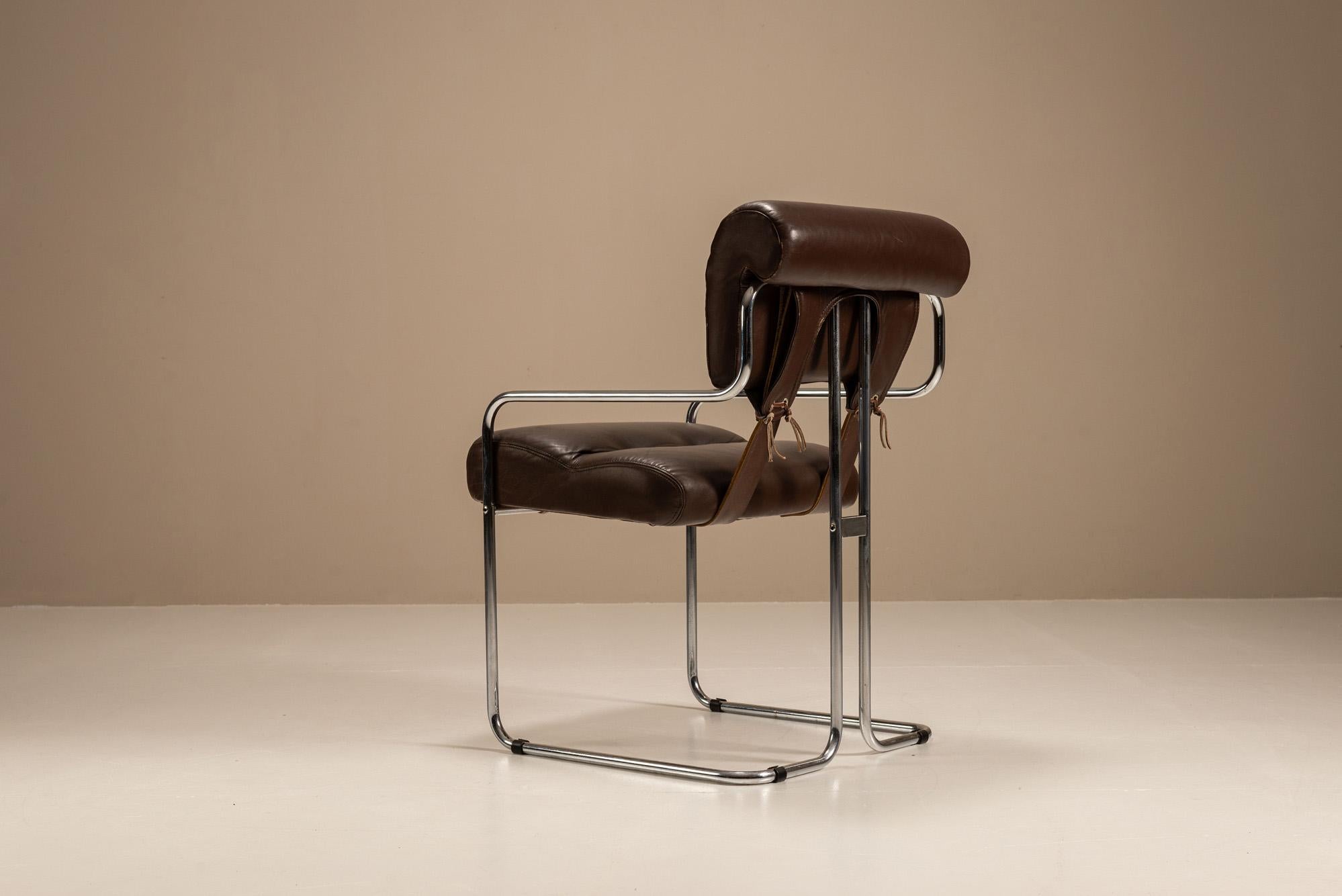 Ensemble de cinq chaises 'Tucroma' par Guido Faleschini pour i4 Mariani, Italie, années 1970 en vente 1