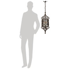 set of five Tuscan 19th century Wrought Iron lanterns