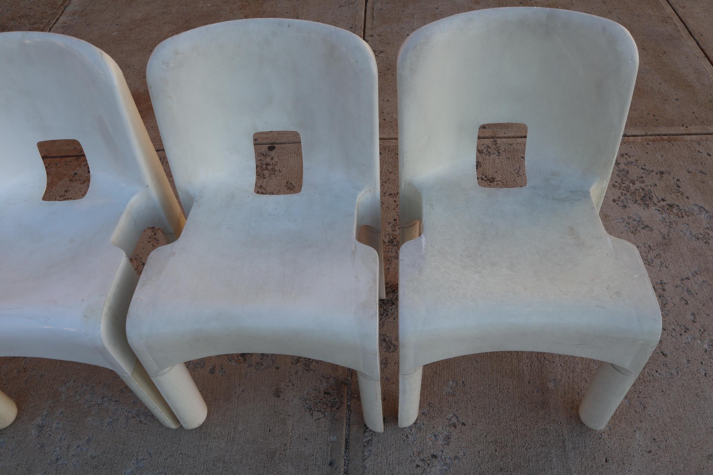 Mid-Century Modern Set of Five Universale Chairs by Joe Colombo for Kartell